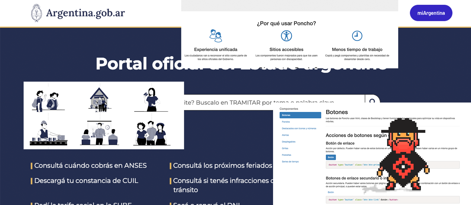 Screencaptures from a Design System